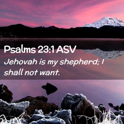 Picture 02 - Psalms 23:1 ASV - Jehovah is my shepherd; I shall not - Bible Verse Picture