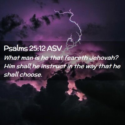 Picture 02 - Psalms 25:12 ASV - What man is he that feareth Jehovah? Him shall he - Bible Verse Picture