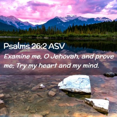 Picture 02 - Psalms 26:2 ASV - Examine me, O Jehovah, and prove me; Try my heart - Bible Verse Picture