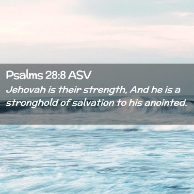 Picture 02 - Psalms 28:8 ASV - Jehovah is their strength, And he is a stronghold - Bible Verse Picture