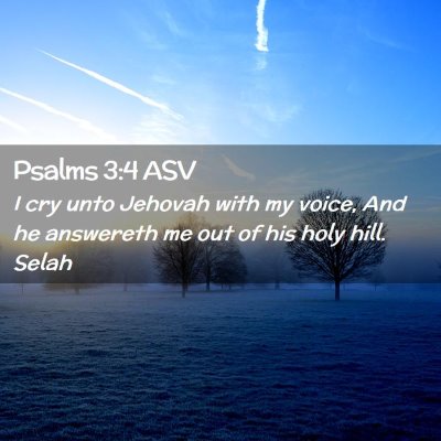 Picture 02 - Psalms 3:4 ASV - I cry unto Jehovah with my voice, And he - Bible Verse Picture