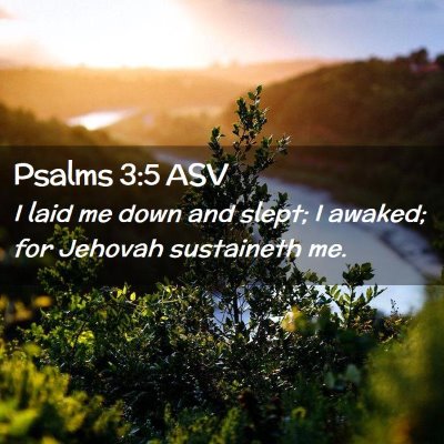 Picture 02 - Psalms 3:5 ASV - I laid me down and slept; I awaked; for Jehovah - Bible Verse Picture