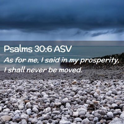 Picture 02 - Psalms 30:6 ASV - As for me, I said in my prosperity, I shall never - Bible Verse Picture