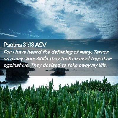 Picture 02 - Psalms 31:13 ASV - For I have heard the defaming of many, Terror on - Bible Verse Picture