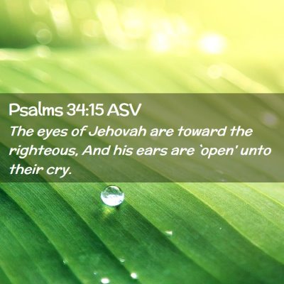 Picture 02 - Psalms 34:15 ASV - The eyes of Jehovah are toward the righteous, And - Bible Verse Picture