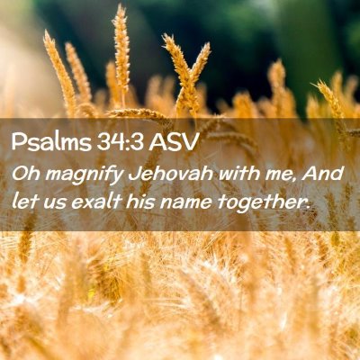 Picture 02 - Psalms 34:3 ASV - Oh magnify Jehovah with me, And let us exalt his - Bible Verse Picture