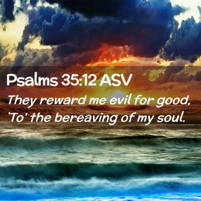 Picture 02 - Psalms 35:12 ASV - They reward me evil for good, `To' the bereaving - Bible Verse Picture
