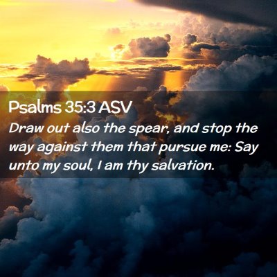 Picture 02 - Psalms 35:3 ASV - Draw out also the spear, and stop the way against - Bible Verse Picture