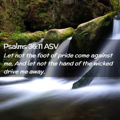 Picture 02 - Psalms 36:11 ASV - Let not the foot of pride come against me, And - Bible Verse Picture
