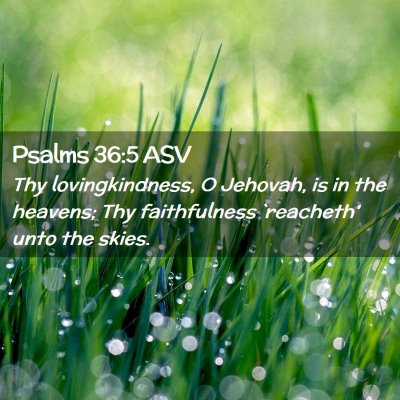 Picture 02 - Psalms 36:5 ASV - Thy lovingkindness, O Jehovah, is in the heavens; - Bible Verse Picture