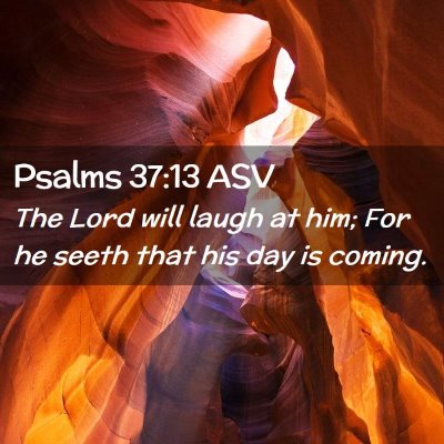 Picture 02 - Psalms 37:13 ASV - The Lord will laugh at him; For he seeth that his - Bible Verse Picture