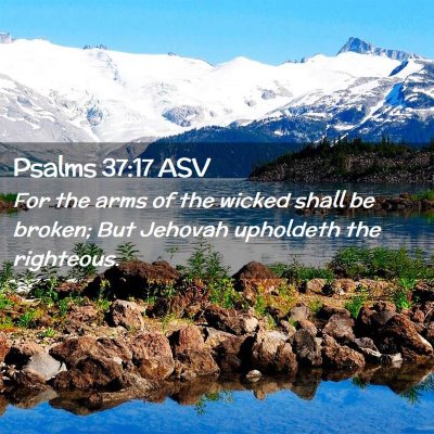 Picture 02 - Psalms 37:17 ASV - For the arms of the wicked shall be broken; But - Bible Verse Picture