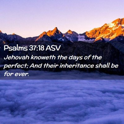 Picture 02 - Psalms 37:18 ASV - Jehovah knoweth the days of the perfect; And - Bible Verse Picture