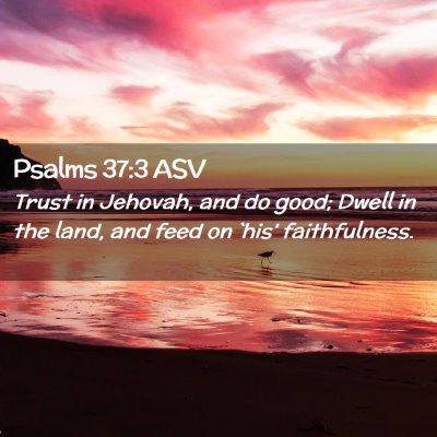 Picture 02 - Psalms 37:3 ASV - Trust in Jehovah, and do good; Dwell in the land, - Bible Verse Picture