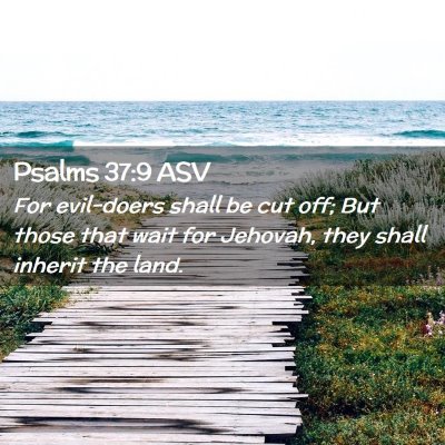 Picture 02 - Psalms 37:9 ASV - For evil-doers shall be cut off; But those that - Bible Verse Picture