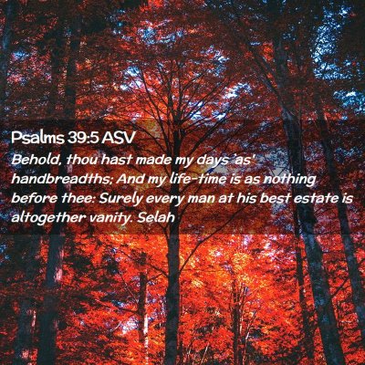 Picture 02 - Psalms 39:5 ASV - Behold, thou hast made my days `as' handbreadths; - Bible Verse Picture