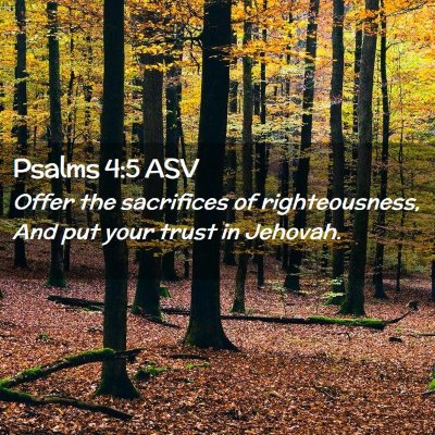 Picture 02 - Psalms 4:5 ASV - Offer the sacrifices of righteousness, And put - Bible Verse Picture