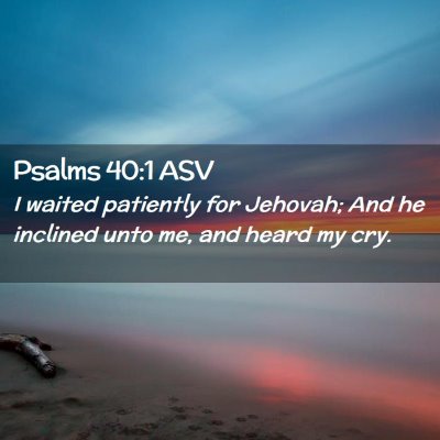 Picture 02 - Psalms 40:1 ASV - I waited patiently for Jehovah; And he inclined - Bible Verse Picture