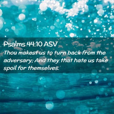 Picture 02 - Psalms 44:10 ASV - Thou makest us to turn back from the adversary; - Bible Verse Picture