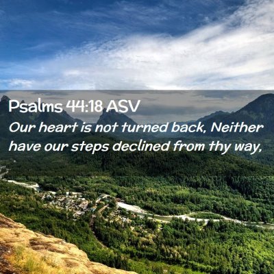 Picture 02 - Psalms 44:18 ASV - Our heart is not turned back, Neither have our - Bible Verse Picture