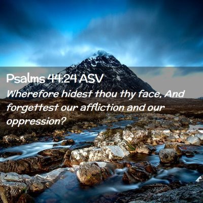 Picture 02 - Psalms 44:24 ASV - Wherefore hidest thou thy face, And forgettest - Bible Verse Picture
