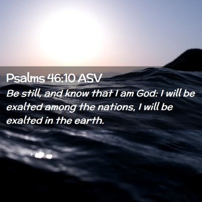 Picture 02 - Psalms 46:10 ASV - Be still, and know that I am God: I will be - Bible Verse Picture
