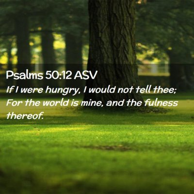 Picture 02 - Psalms 50:12 ASV - If I were hungry, I would not tell thee; For the - Bible Verse Picture