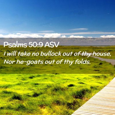 Picture 02 - Psalms 50:9 ASV - I will take no bullock out of thy house, Nor - Bible Verse Picture