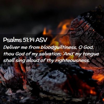 Picture 02 - Psalms 51:14 ASV - Deliver me from bloodguiltiness, O God, thou God - Bible Verse Picture