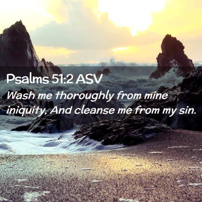 Picture 02 - Psalms 51:2 ASV - Wash me thoroughly from mine iniquity, And - Bible Verse Picture