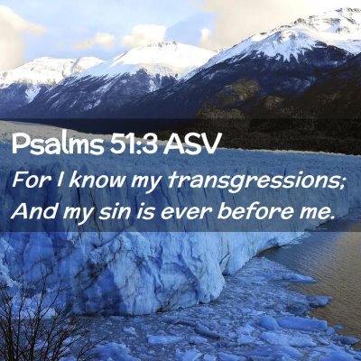 Picture 02 - Psalms 51:3 ASV - For I know my transgressions; And my sin is ever - Bible Verse Picture