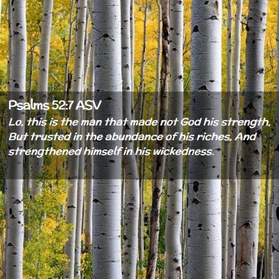Picture 02 - Psalms 52:7 ASV - Lo, this is the man that made not God his - Bible Verse Picture