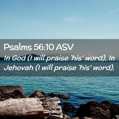 Picture 02 - Psalms 56:10 ASV - In God (I will praise `his' word), In Jehovah (I - Bible Verse Picture