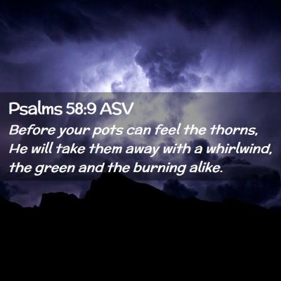 Picture 02 - Psalms 58:9 ASV - Before your pots can feel the thorns, He will - Bible Verse Picture