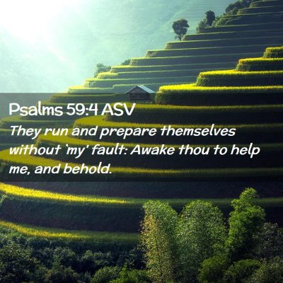 Picture 02 - Psalms 59:4 ASV - They run and prepare themselves without `my' - Bible Verse Picture