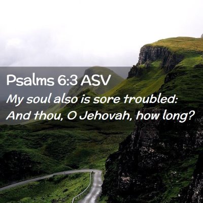 Picture 02 - Psalms 6:3 ASV - My soul also is sore troubled: And thou, O - Bible Verse Picture