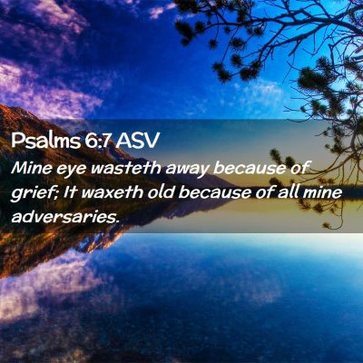 Picture 02 - Psalms 6:7 ASV - Mine eye wasteth away because of grief; It waxeth - Bible Verse Picture