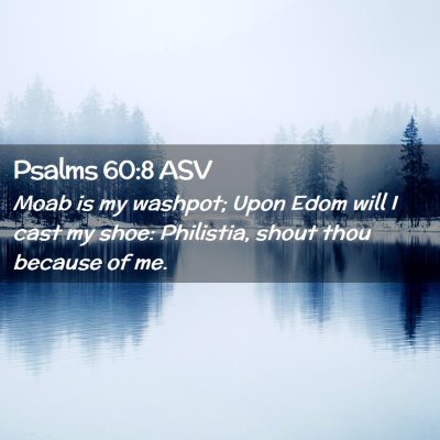 Picture 02 - Psalms 60:8 ASV - Moab is my washpot; Upon Edom will I cast my - Bible Verse Picture