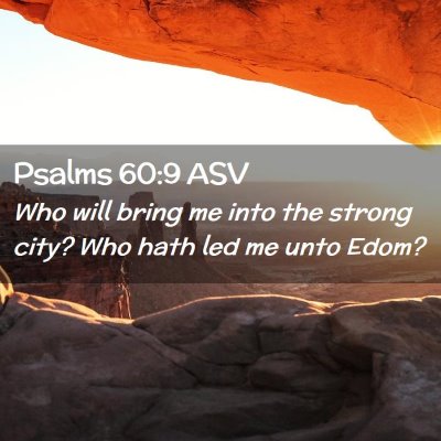 Picture 02 - Psalms 60:9 ASV - Who will bring me into the strong city? Who hath - Bible Verse Picture
