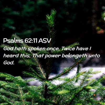 Picture 02 - Psalms 62:11 ASV - God hath spoken once, Twice have I heard this, - Bible Verse Picture