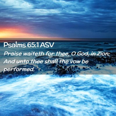 Picture 02 - Psalms 65:1 ASV - Praise waiteth for thee, O God, in Zion; And unto - Bible Verse Picture