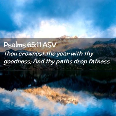 Picture 02 - Psalms 65:11 ASV - Thou crownest the year with thy goodness; And thy - Bible Verse Picture