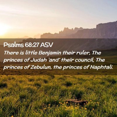 Picture 02 - Psalms 68:27 ASV - There is little Benjamin their ruler, The princes - Bible Verse Picture