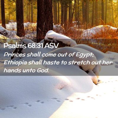 Picture 02 - Psalms 68:31 ASV - Princes shall come out of Egypt; Ethiopia shall - Bible Verse Picture