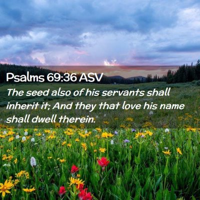 Picture 02 - Psalms 69:36 ASV - The seed also of his servants shall inherit it; - Bible Verse Picture