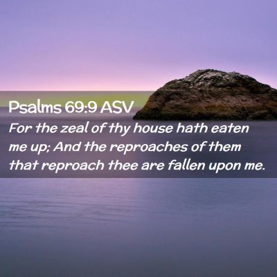 Picture 02 - Psalms 69:9 ASV - For the zeal of thy house hath eaten me up; And - Bible Verse Picture