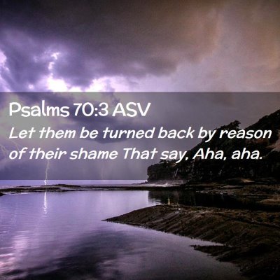 Picture 02 - Psalms 70:3 ASV - Let them be turned back by reason of their shame - Bible Verse Picture