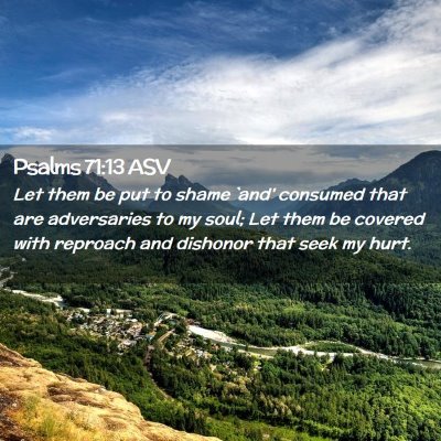 Picture 02 - Psalms 71:13 ASV - Let them be put to shame `and' consumed that are - Bible Verse Picture