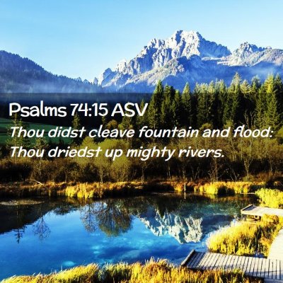 Picture 02 - Psalms 74:15 ASV - Thou didst cleave fountain and flood: Thou - Bible Verse Picture