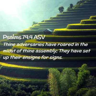 Picture 02 - Psalms 74:4 ASV - Thine adversaries have roared in the midst of - Bible Verse Picture